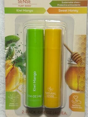💋Natural Sense Plant-Based 99.7% Natural Lip Balm Duo 💋